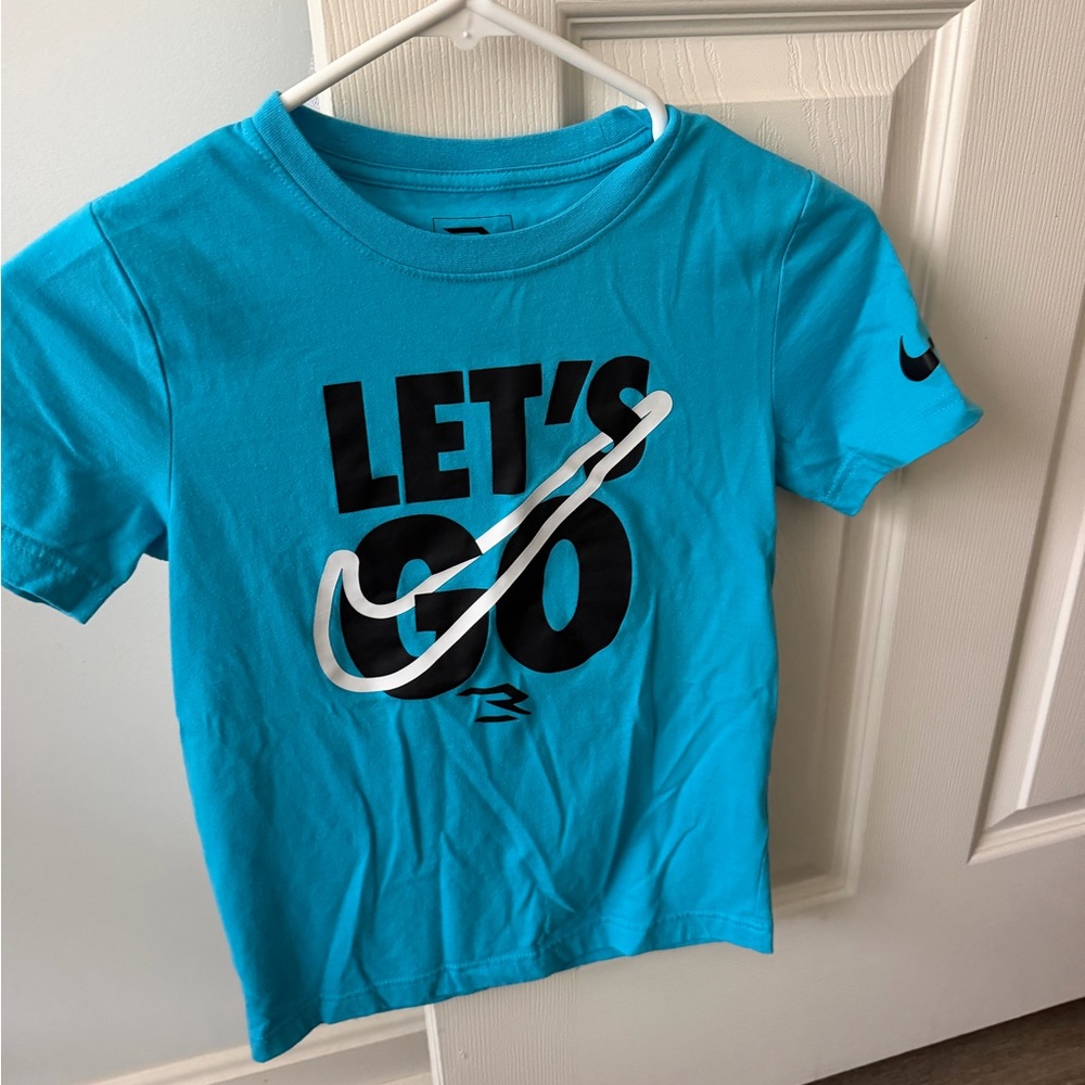 Nike Kids Turquoise 'LET'S GO' Short Sleeve Tee